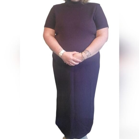 Vintage Miss Dorby Maxi Sweater Dress Jacket Dark Purple Woman's WOMEN'S LARGE - Picture 9 of 14